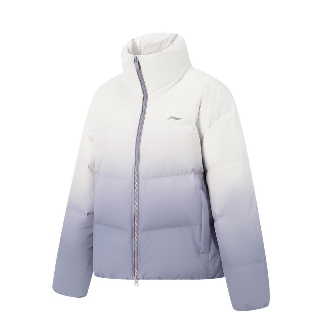 Li-Ning Fitness Series Windproof Water-Repellent Stand Collar Short Gradient Logo Down Jacket Women Jacket AYMV396-8