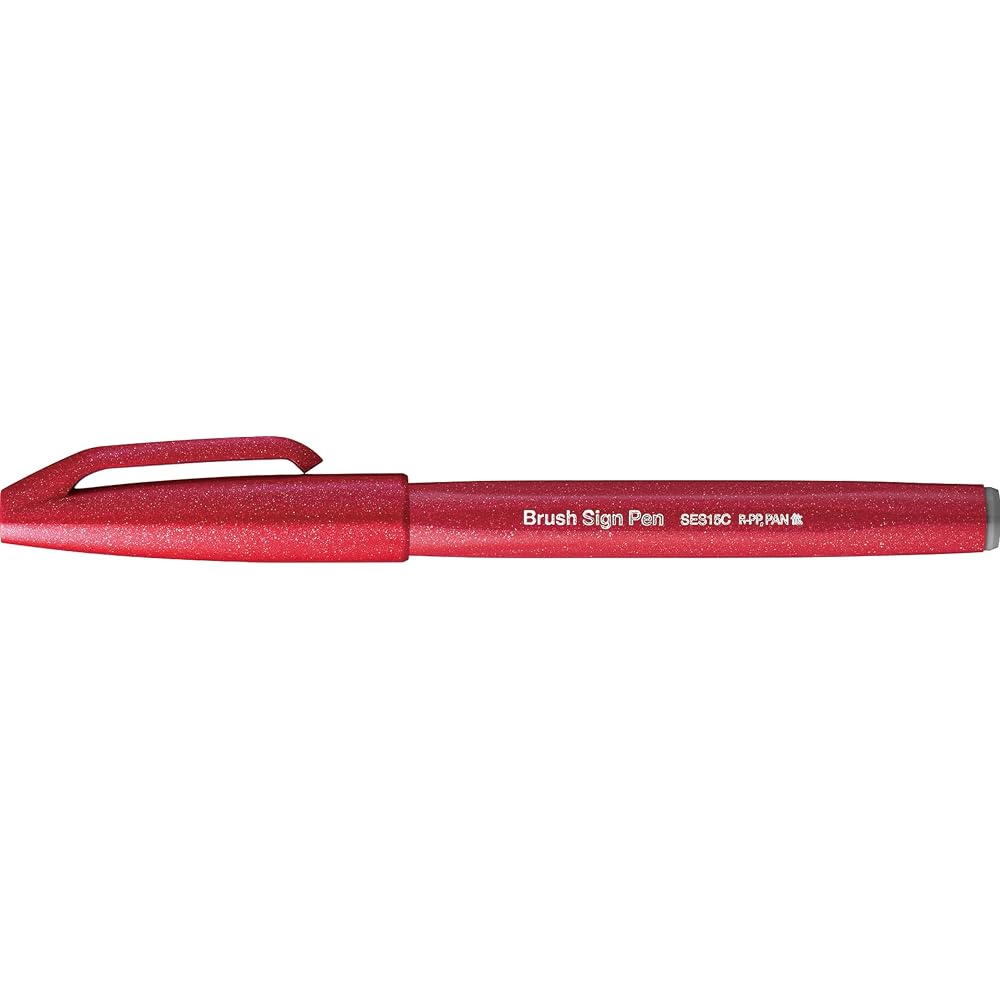 Pentel Signature Pen Touch SES15C-B, Set of 10, Red