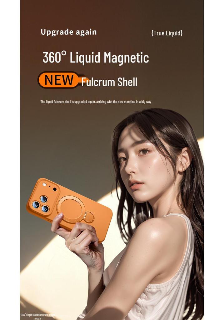 Custodia con Laccio per iPhone 17 Pro Max/Pro in Silicone Liquido Magnetica Anti-Caduta con Supporto a 360°