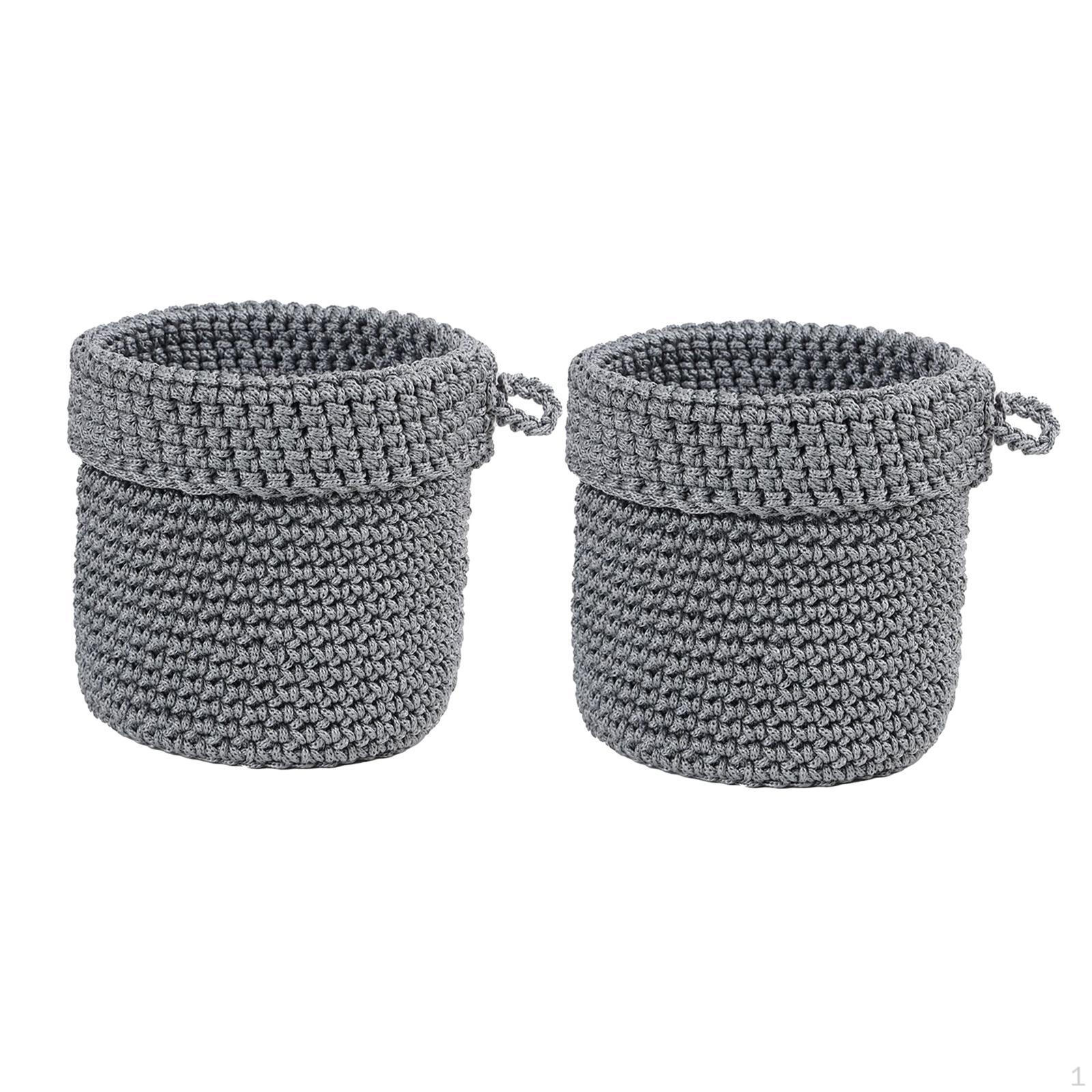 

Набор из 2 декоративных корзин для организации мелочей в гостиной и шкафу серый