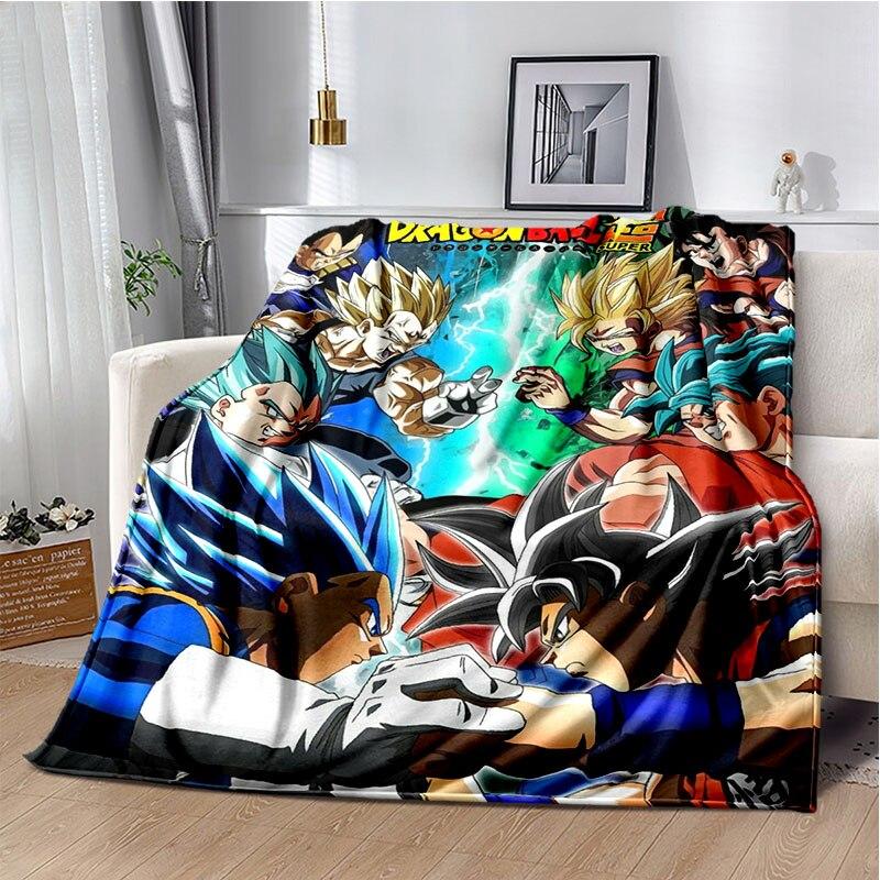 Japanese portable Dragon Cartoon Ball flannelette lightweight thin sheet sofa cover family office casual warm throw blanket.