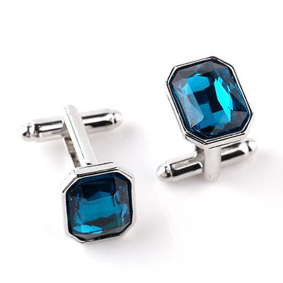 Kreative vielseitige Manschettenknöpfe blaues Glas Mode Temperament Herren Anzug Hemd Hemd Accessoires