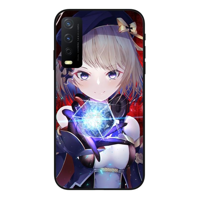 Carcasă de telefon drăguță Azur Lane Girl pentru VIVO Y95 Y93 Y31 Y20 V19 V17 V15 Pro X60 NEX, moale, neagră