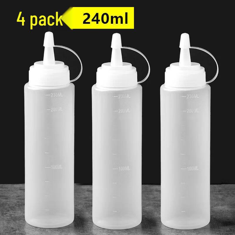 ZISIZ Plastic Squeeze Sauce Bottle with Decorating Nozzle