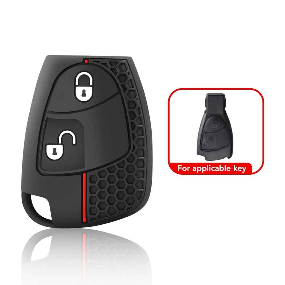 

Силиконовый чехол для Mercedes Benz BCE ML S CLK CL 2/3 кнопки резиновая кожа дистанционный брелок чехол чёрный