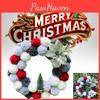 Stylish Soft Grey Christmas Wreath Cozy Pom Pom Doorway Ornament For Holidays