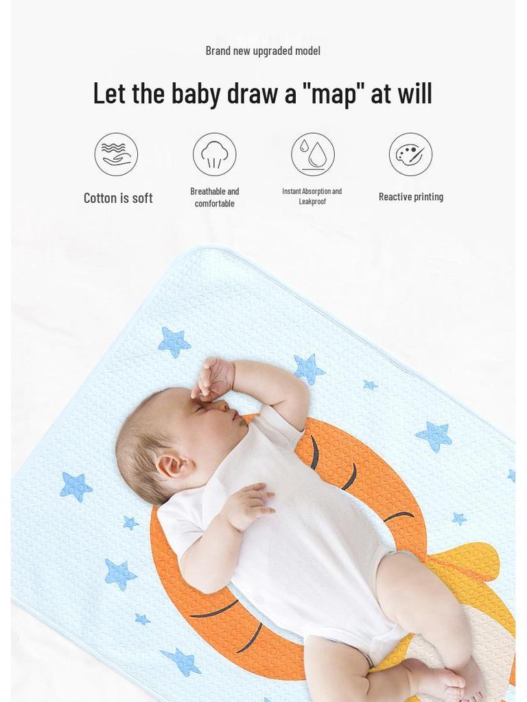 Wasserdichte, atmungsaktive, waschbare große Nacht-Inkontinenzauflage für Babys und Kinder