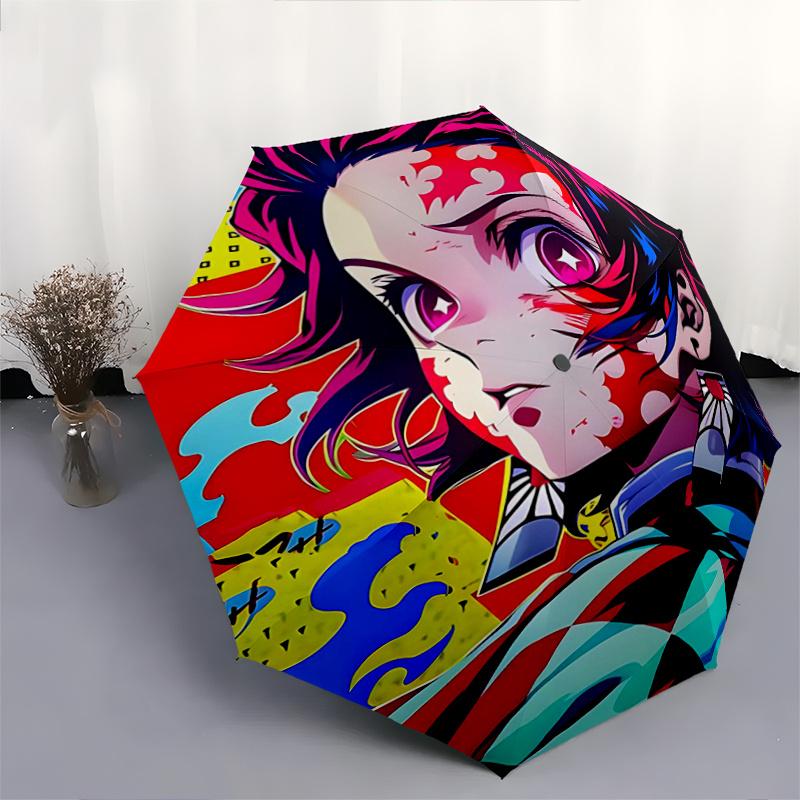 1pc Vibrant Anime Character Automatic Opening and Closing Umbrella - Suitable for Various Occasions, Outdoor Activities, Lightweight and Durable