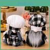 Delightful Black And White Checkered Chef Doll Plush Figure For Festive Decor