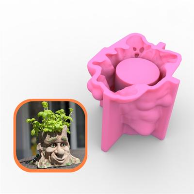 3D Silikonformen Smiley Baumstumpf Silikongussform Sukkulenten Pflanztopf Heimdeko DIY Kaktus Gips Ton Harz Bastelwerkzeuge