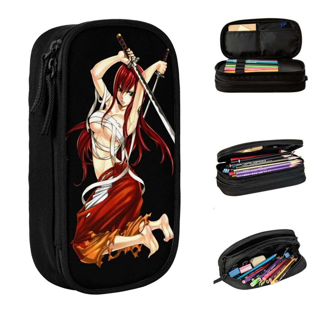 Fairy Tail Pencil Case Creative Erza Pen Bag Student Big Capacity Students School Gift Pencilcases