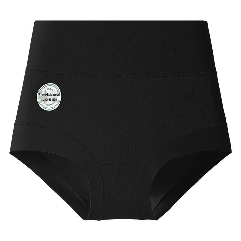 Women's Plus Size High-Waisted Hip-Lifting Flat-Leg Safety Pants with Antibacterial Pure Cotton and Extended Crotch