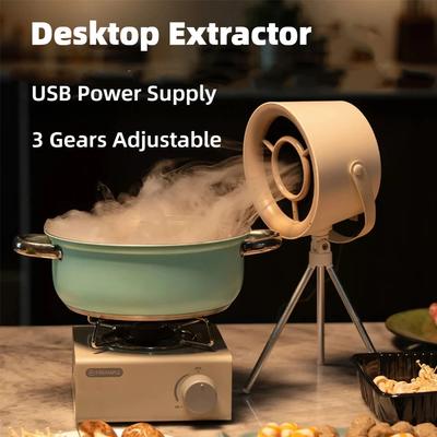 Neu Tragbarer Abluftventilator Kleine Küchenhaube Dunstabzugshaube Grill USB Versorgung Desktop Dunstabzugshauben Mini