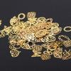 Decorazione vintage con fascino per nail art, paillettes, fiori, farfalle, in metallo dorato, vintage