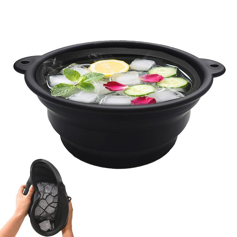 

Складной таз силиконовый для лица ледяная ванна миска складной силиконовый таз для ледяной ванны эффективный таз для мытья силиконовая миска для ледяной ванны чёрный