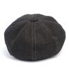 Universal Chemistry Stitch Black Denim Newsboy Cap