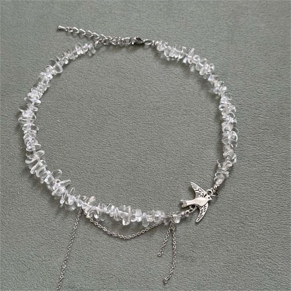 Moderne Vintage Silberfarbene Geometrische Perlenketten Halskette Für Frauen Weiblich Boho Quaste Herz Anhänger Schmuck