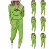 Sets für Damen, 2-teilig, Rundhals-Langarmhemd, Kordelzug, Jogginghose, Taschen-Sets