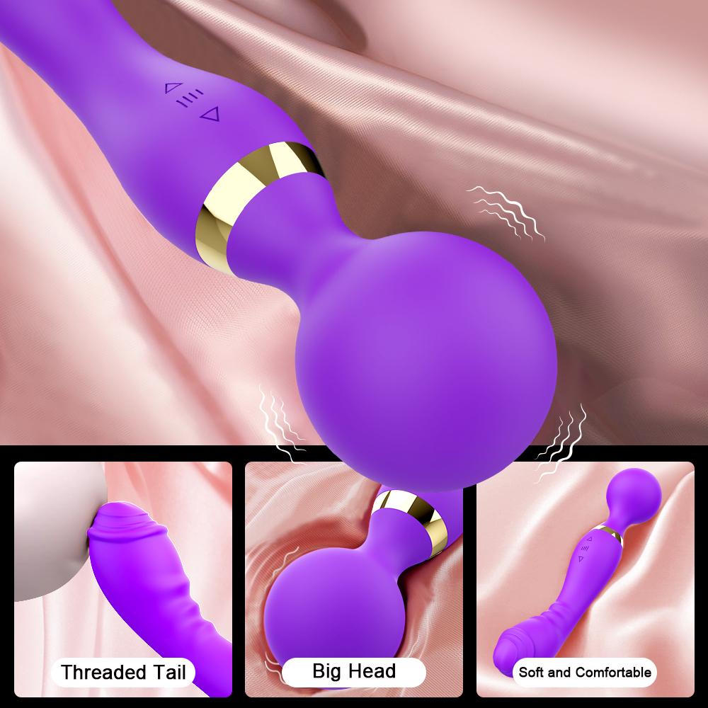 Bacchetta Magica 20 Velocità Potente Vibratore Dildo Doppio Motore Grande Massaggiatore Punto G AV Stimolatore Clitorideo per Donne Adulte Giocattoli Sessuali