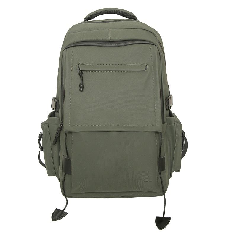 Schoolbag Leisure College Style Backpack Female Korean Edition Ins Large Capacity Trendy Cool Tooling Style Computer Bag Backpack Male