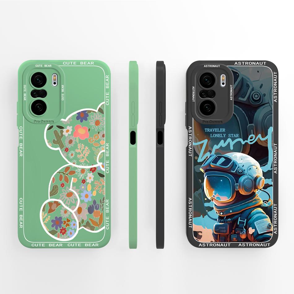 For Poco F3 GT Case Cute Panda Soft Liquid Silicone Camera Protection Shockproof Phone Cover For Poco F 3 PocoF3 Back Covers