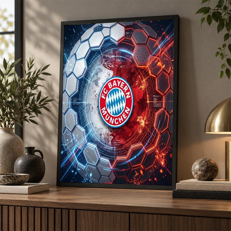 FC Bayern München Diamantmalerei Set 5D Full Drill DIY Diamantmosaik Wandkunst Heimdekoration