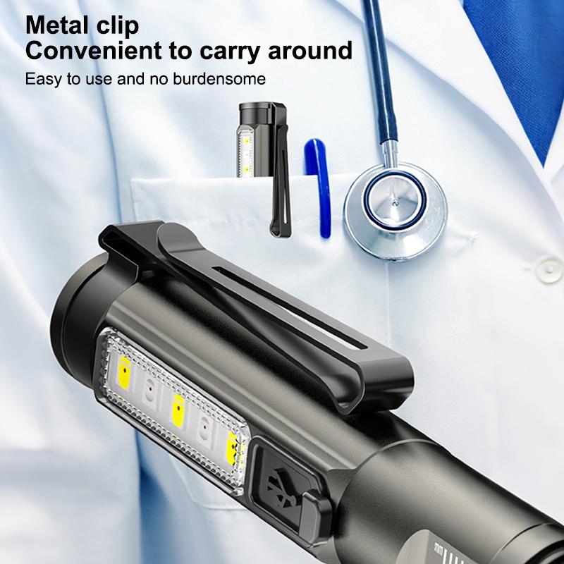 Rechargeable Medical Handy Pen Light Dual Light Source Led Flashlight Mini Pocket Doctor Oral Examination Penlight Clip Lamp