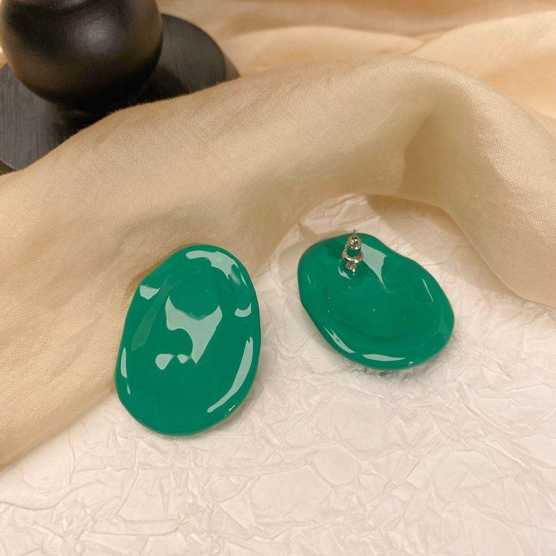 European and American Style Irregular Exaggerated Oval Large Earrings, Trendy and Fashionable Light Luxury Earrings, Holiday Gift