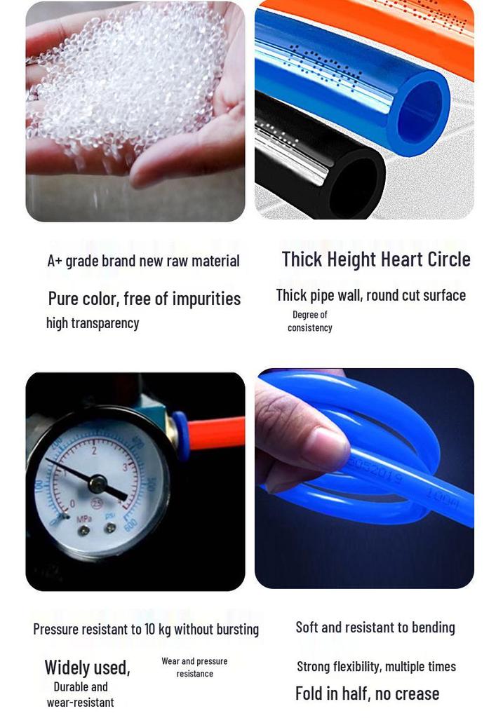 Transparent PU Air Hose for Compressors: Sizes 3-22mm