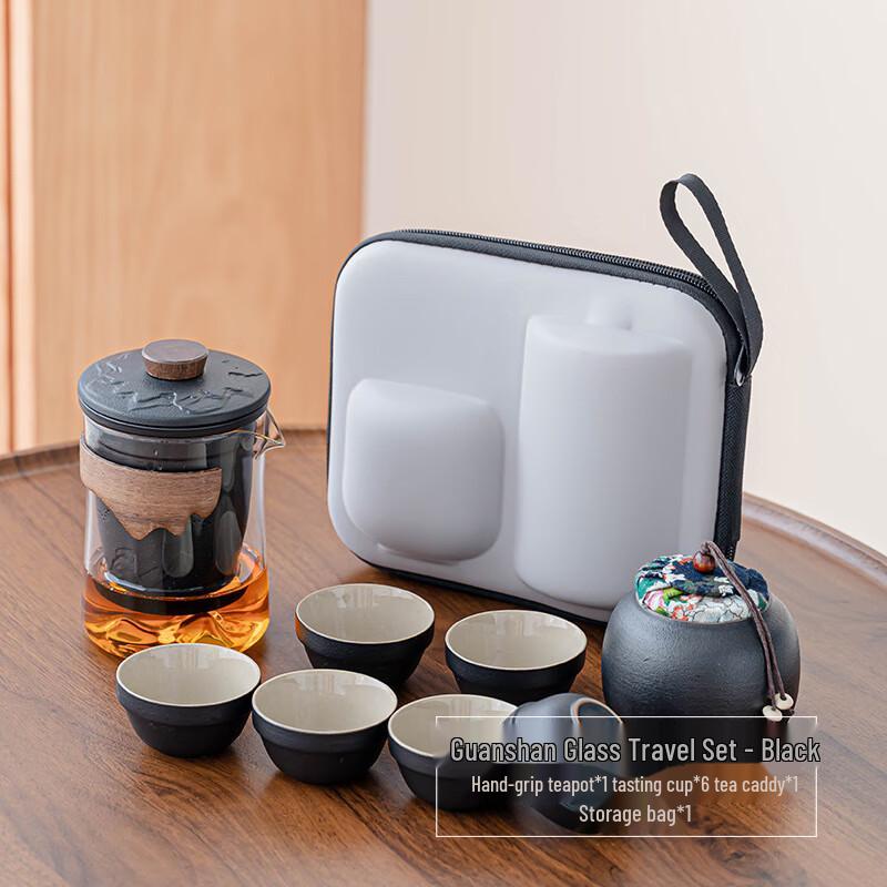 

Portable Glass Travel Tea Set