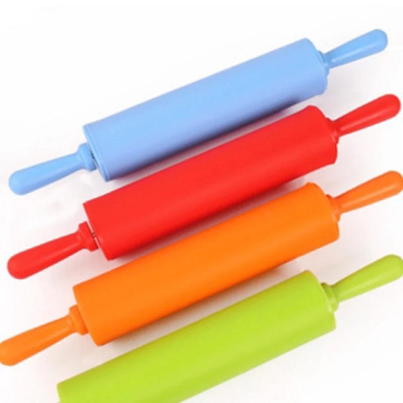 Non-stick Silicone Food Grade Rolling Pin Fondant Rolling Pin DIY Kitchen Tools Dumpling Roller Cake Bakeware Tools 30x4.2cm