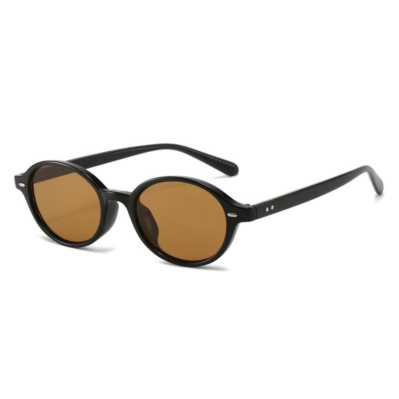 Koreanische Retro-Sonnenbrille mit ovalem Rahmen und Leopardenmuster - Formt kleine Gesichter, Modischer High-End-Streetstyle für Damen