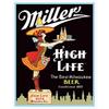 Desperate Enterprises Welcome To the High Life Miller High Life Tin Sign Nostalgic Vintage Metal Wall Art Decor for Home Room