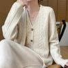 Women's Mid-Length Wool Cardigan - Autumn/Winter Casual Style
