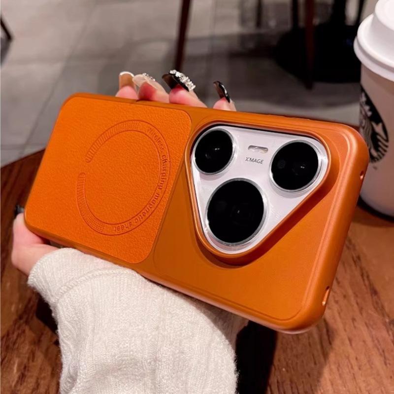 Applicable To Huawei Pura11pro Mobile Phone Case, Lychee Pattern, Advanced Magnetic Attraction, Ultra-thin Pura11pro Simple Heat Dissipation