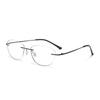 High-intelligence cat's eye rimless glasses frame, ultra-light retro high-end color-changing gray glasses frame, can be equipped with myopia glasses