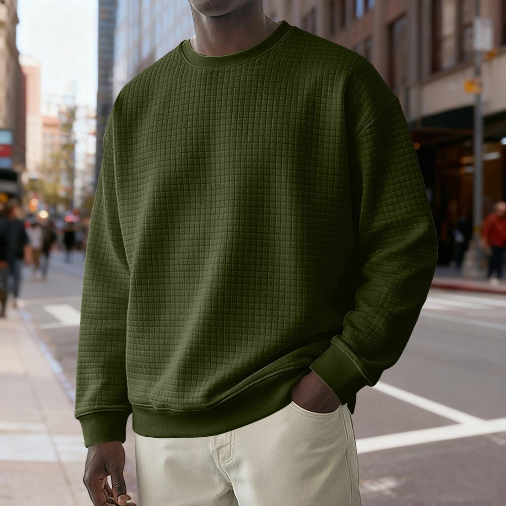 Men's Casual Loose Long,sleeved Round Neck Sweatshirt