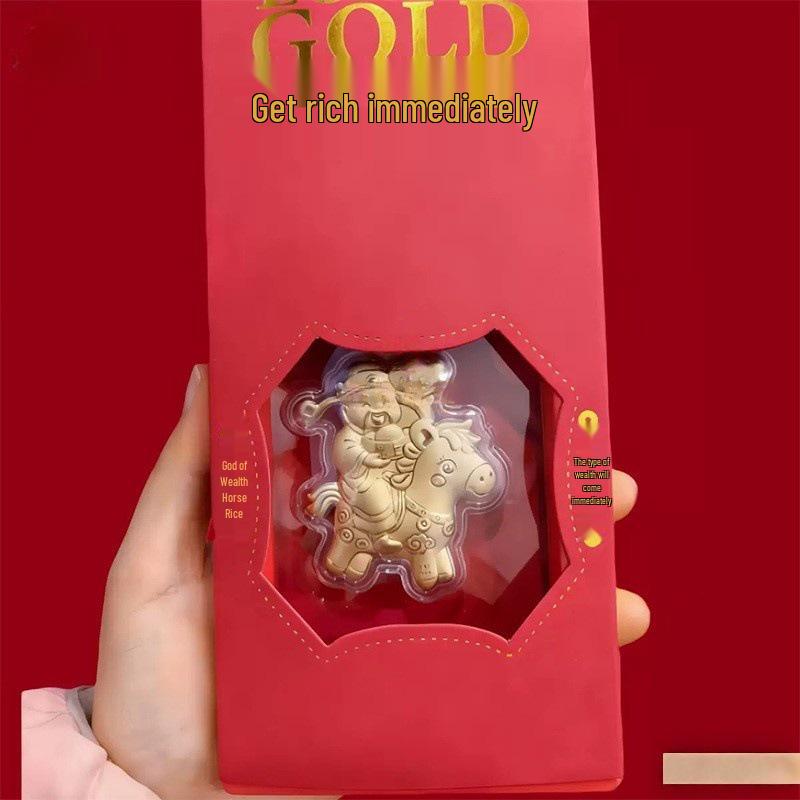 Pure Gold 999 Keychain & God of Wealth Gift Set - Instant Wealth & Fortune Promotional Gift Without Gift Box