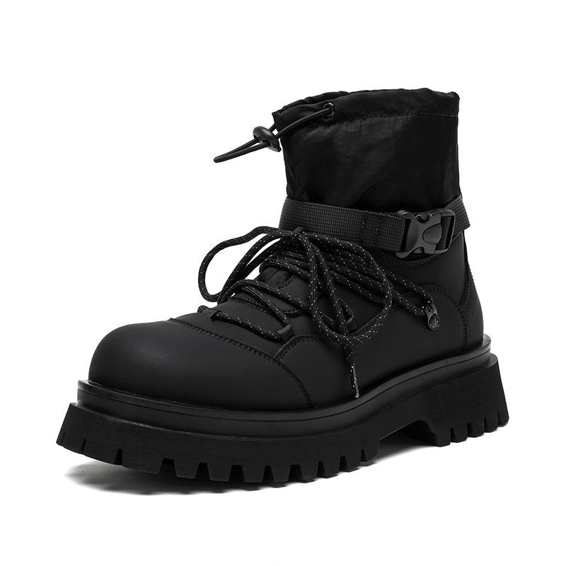 

Ботинки Martin высокие мужские ботинки с толстой подошвой, увеличивающие высоту, рабочие ботинки для кемпинга, среднего размера, альпинизма, короткие ботинки 70011-A 44 чёрный