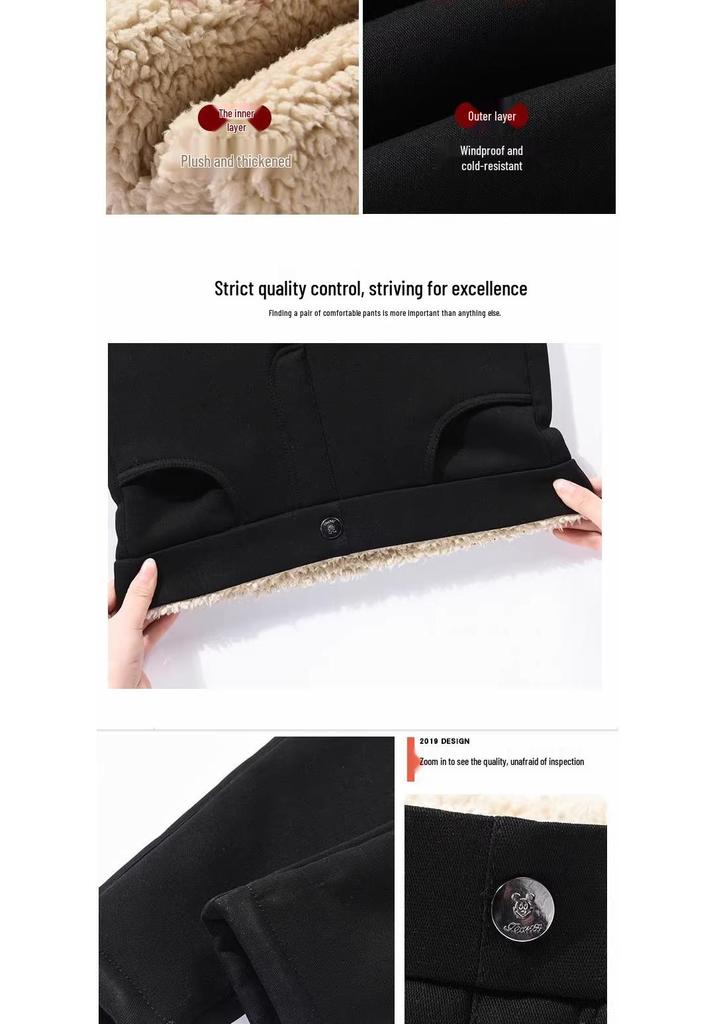 Women's Extra Thick Velvet-Lined Lambswool Leggings - High Waist, Stretchy, Warm Winter Outerwear