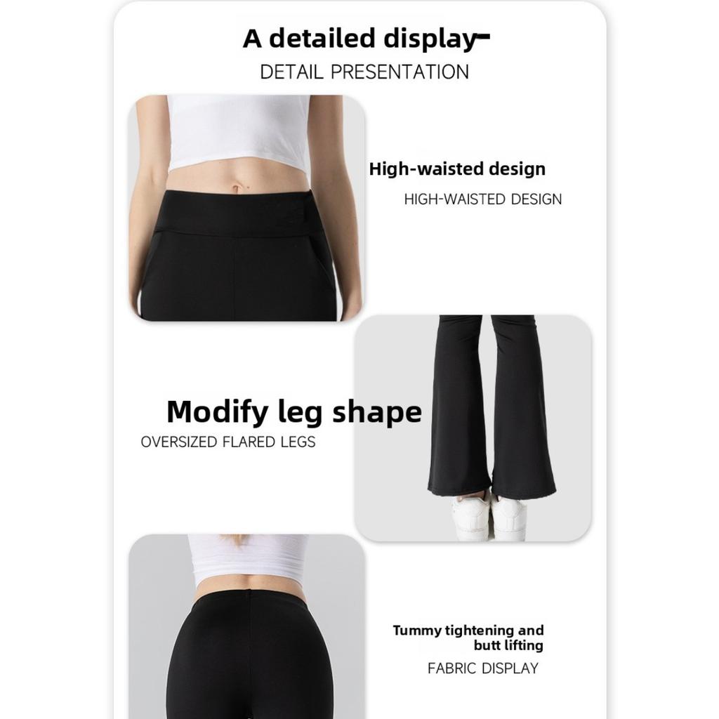 Shark Pants Flared Pants, High Waisted Elastic Casual Pants, Micro Flared Yoga Pants Women's Pants