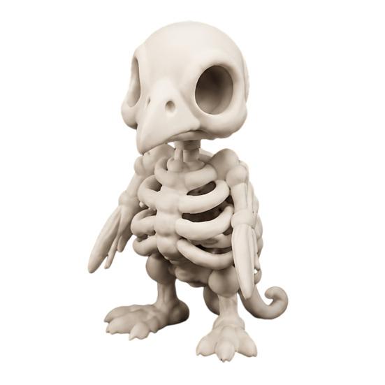 Niche Dark Aesthetic Collectibles 3D Printed Gothic Vulture Skeleton Figurine,Spooky Bird Skull Statue, Mini Style Window Decor Micro Landscape