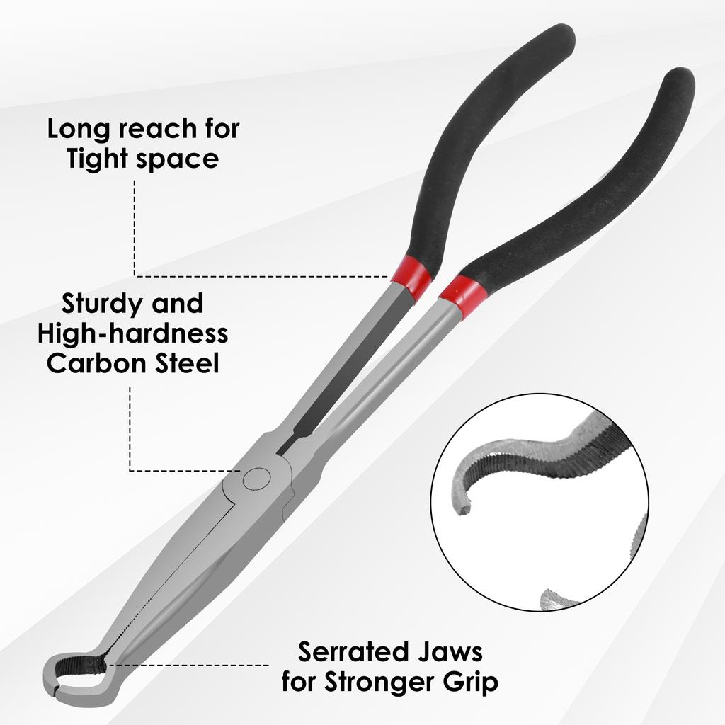 2Pcs Hose Clamp Pliers O-shaped Electrical Disconnect Pliers Steel Professional Spark Plug Removal Pliers for Cooling Hose Clips