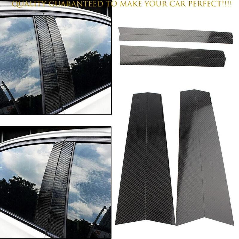 For BMW X3 2013-2017 14 15 16 Carbon Fiber Look Pillar Posts Window Trim Cover