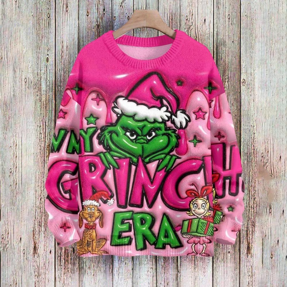 Vánoční móda Pánské Dámské tričko Zelený monster potisk O-výstřih Pulovr Top Ležérní Outdoorová mikina Dětská trička Top Oblečení