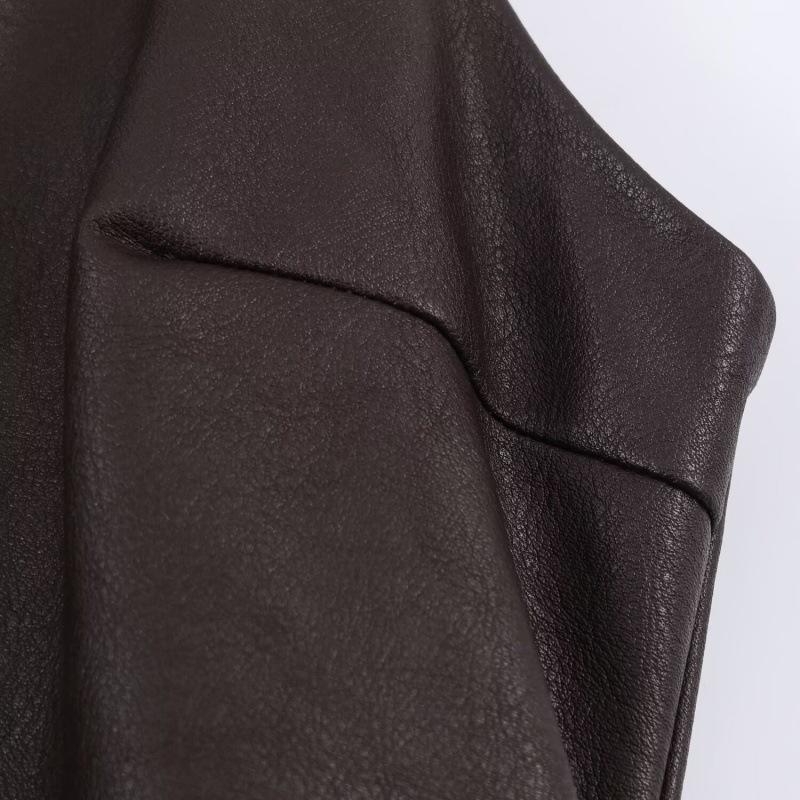 Spring 2026 Spicy Girl Leather Effect Jumpsuit Skirt 