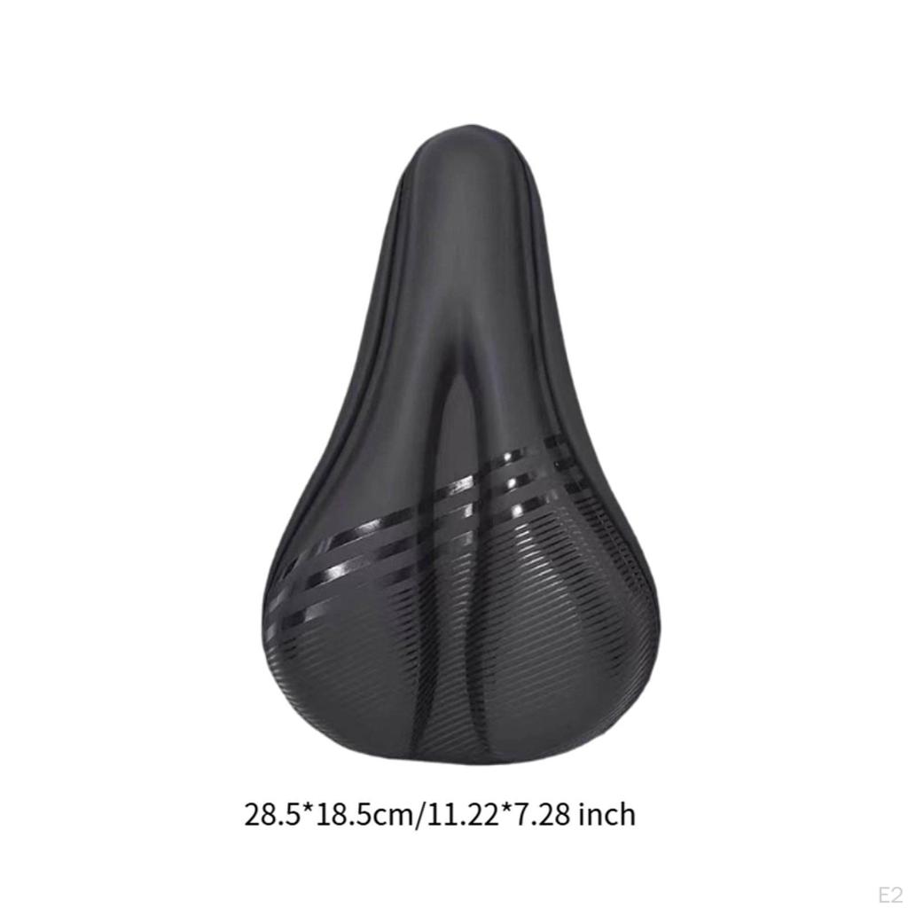 Bike Seat Cover Bicycle Saddle Comfortable Replacement Easy To Install Soft Silicone Padded