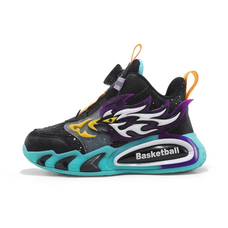 2025 Autumn/Winter Trendy Boys' Leather Basketball Shoes - Durable, Non-Slip, Soft Sole for Kids