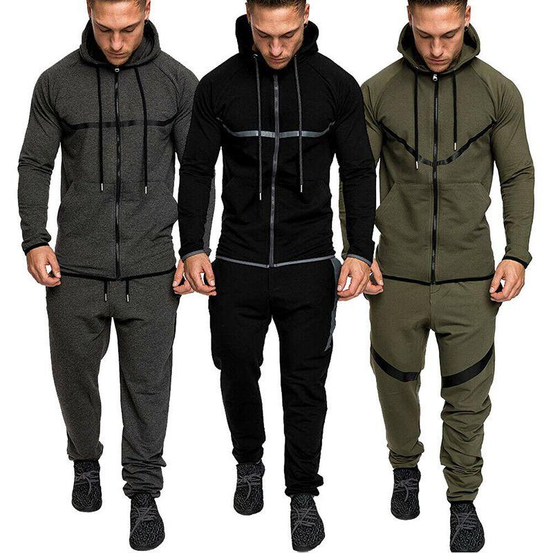 Stylish Men Tracksuit With Hooded Design And Adjustable Waistline For Comfort