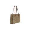 Coach Classic Monogram Multifunctional Pocket Magnetic Closure Canvas And Leather Tote Bag Women Tote Light-Brown CL399-SVBDX